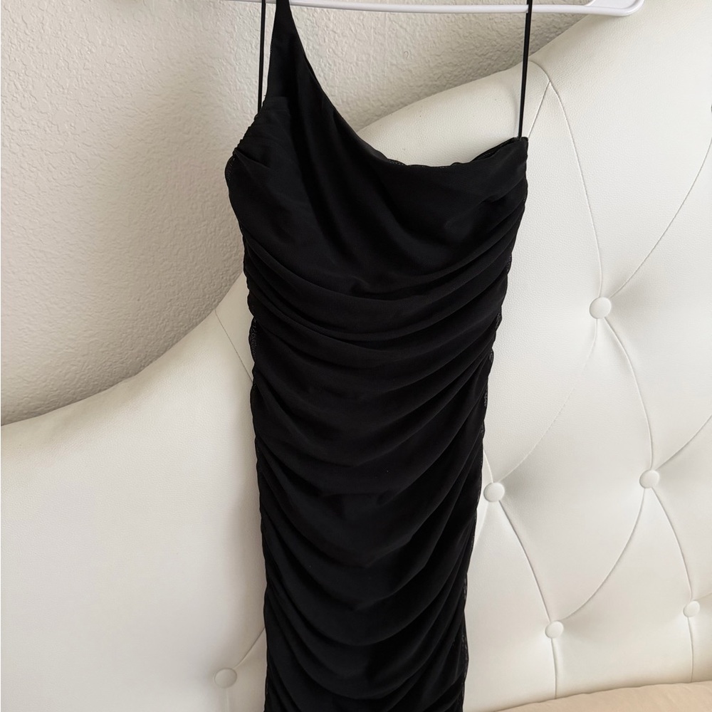Princess Polly Black One Shoulder Mini Dress